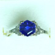 Antiker ca. 1920 Blauer Saphir Ring Top Kaschmir Farbe