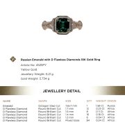 Zertifikat für Goldring mit russischem Smaragd von Kat Florence
