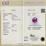 Pinker Turmalin 23.38 ct. Zertifikat