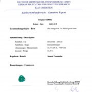 Top Blau Grüner Turmalin Triangel 15,33 ct Zertifikat